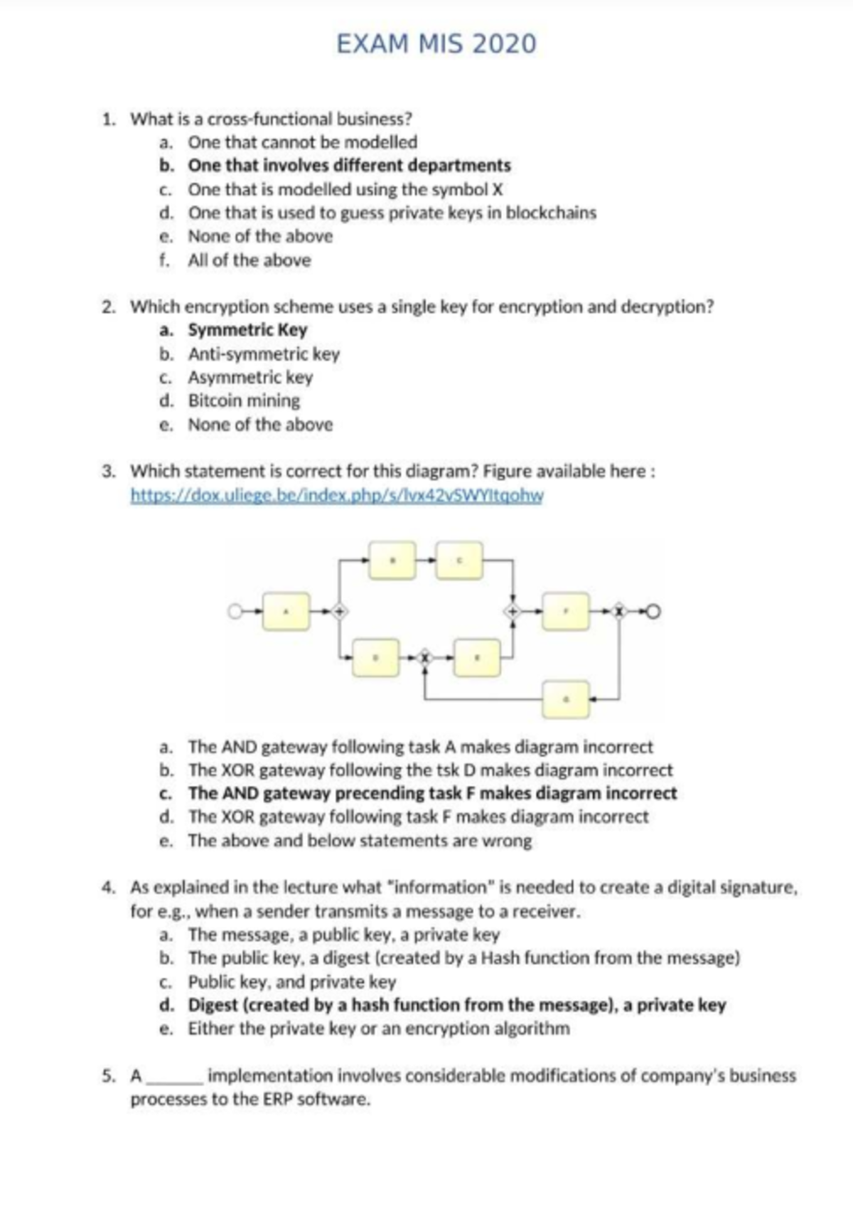 Final Exam Questions for MIS 2020 - Studocu