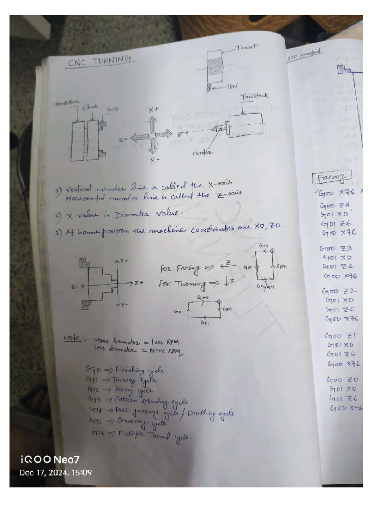 CNC Turning Techniques - G101 Lecture Notes for Learning - Studocu