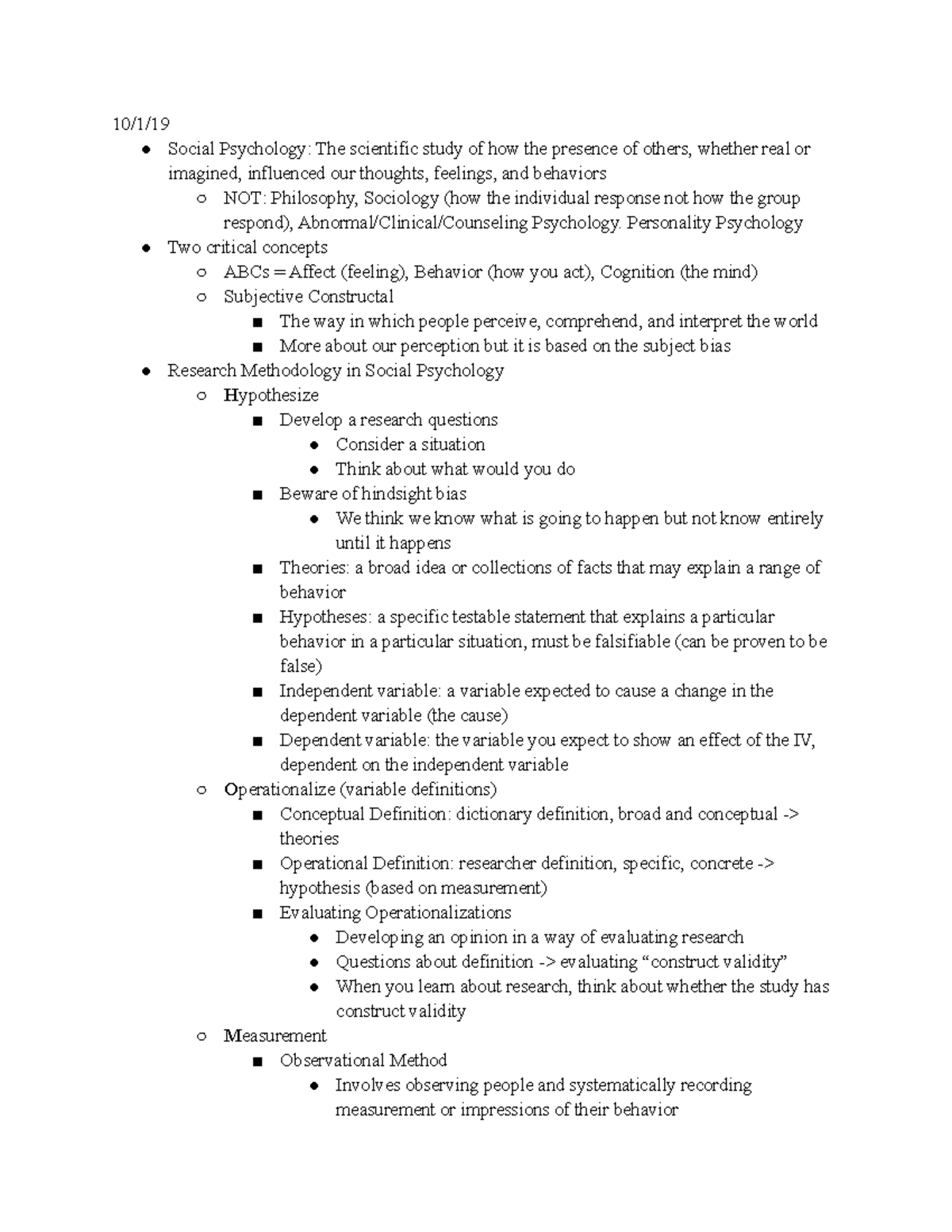 Social Psychology - Lecture Notes (Ch. 1-10) for Exam Preparation - Studocu