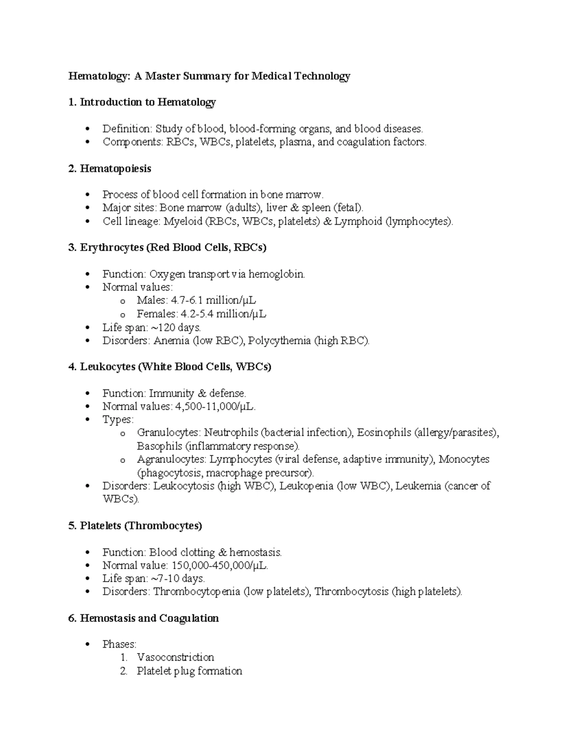 MLS031: HEMATOLOGY 1 S.Y. SEM 1 MIDTERM REVIEW ON ANEMIA AND LAB ...