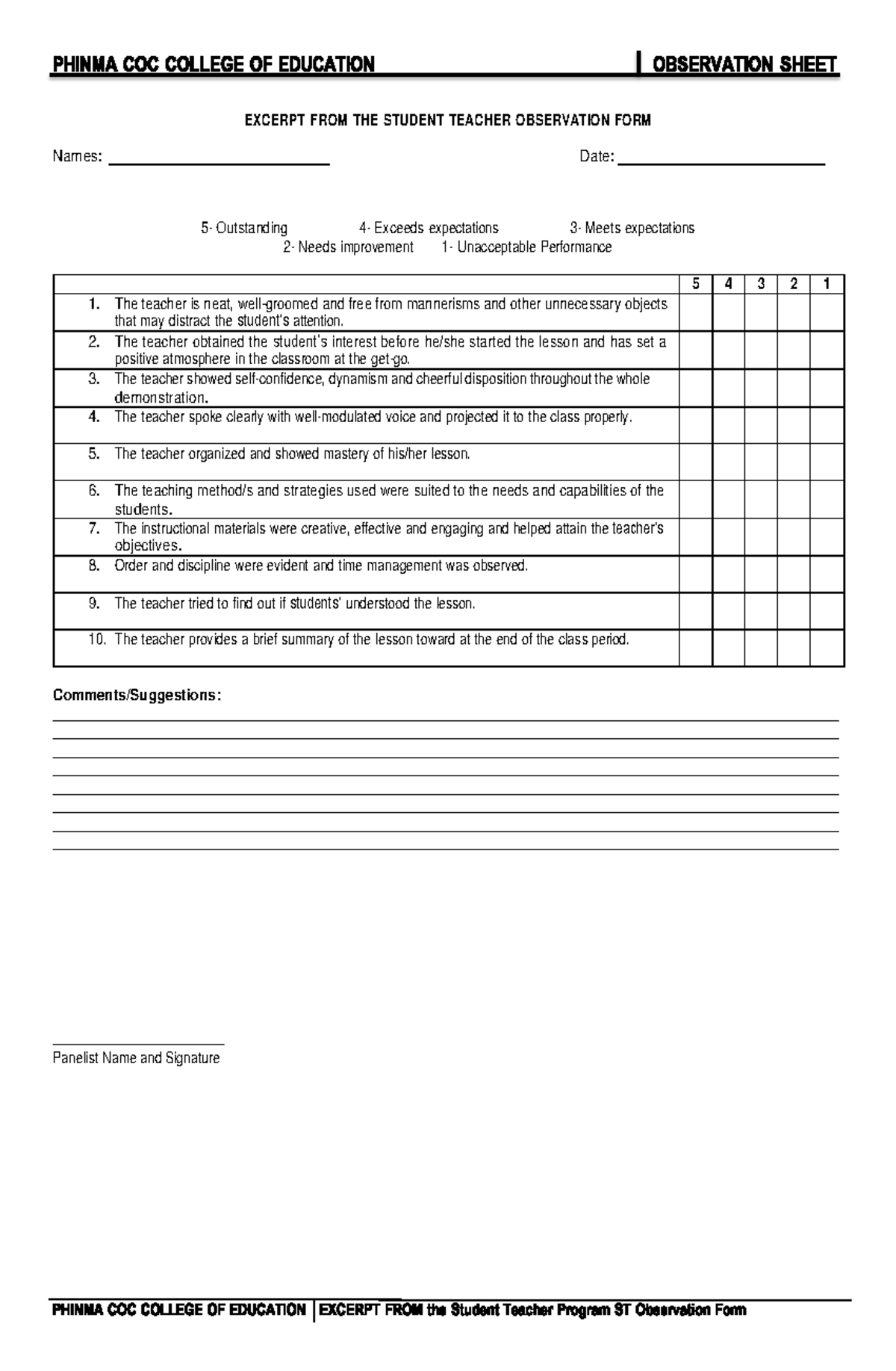 Teaching Demonstration Rubric Evaluation Form - Studocu