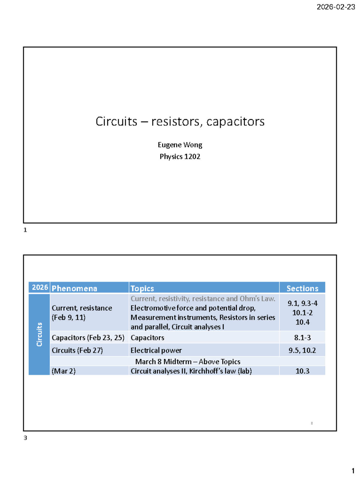 Physics 1202 Midterm Study Notes: Circuits & Capacitors (2026) - Studocu
