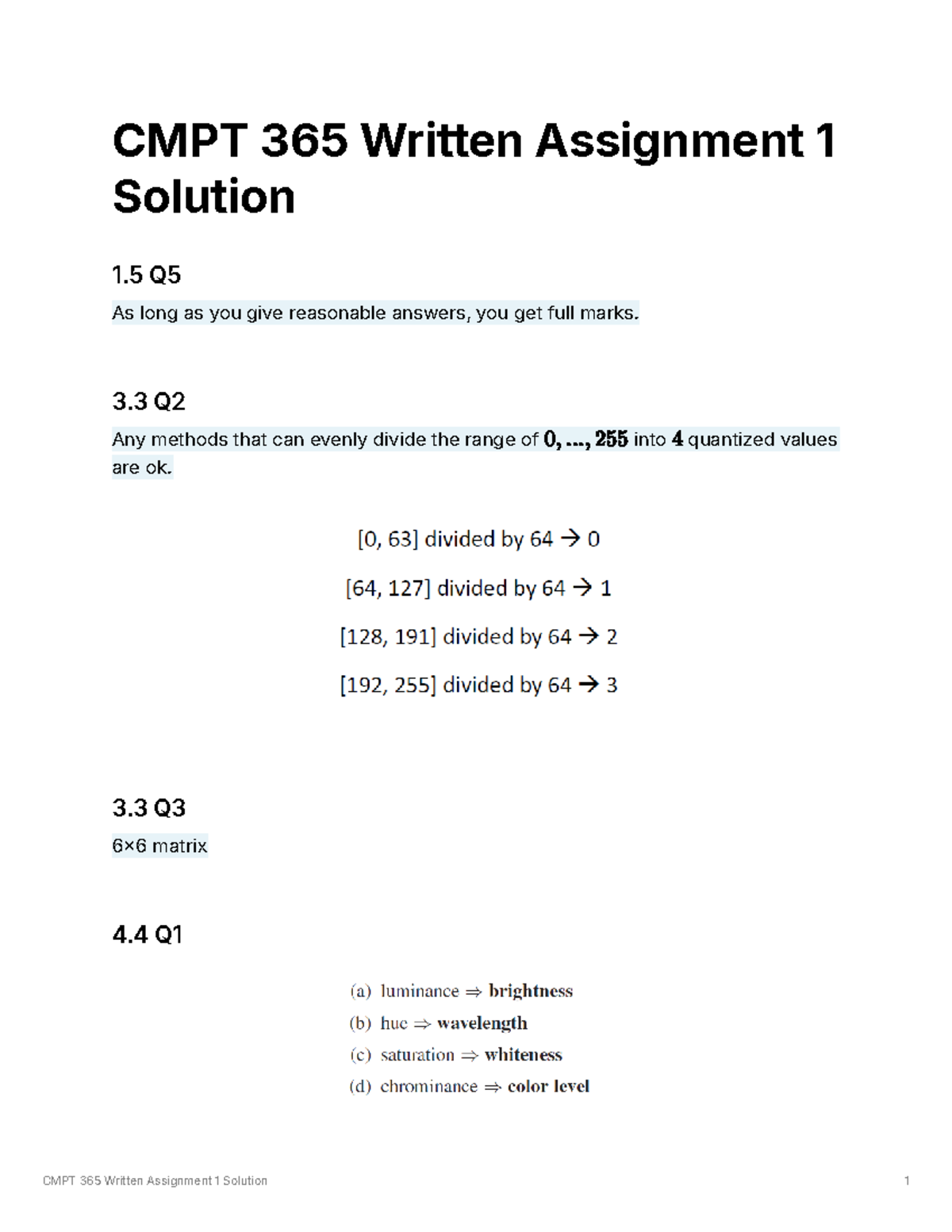 CMPT 365 Written Assignment 1 Solution - CMPT 365 Written Assignment 1 ...