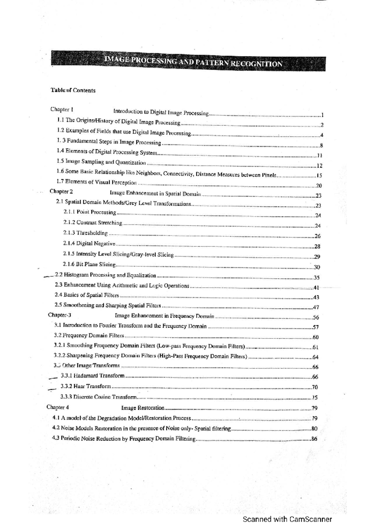 IMAGE PROCESSING AND PATTERN RECOGNITION: Comprehensive Study Notes ...
