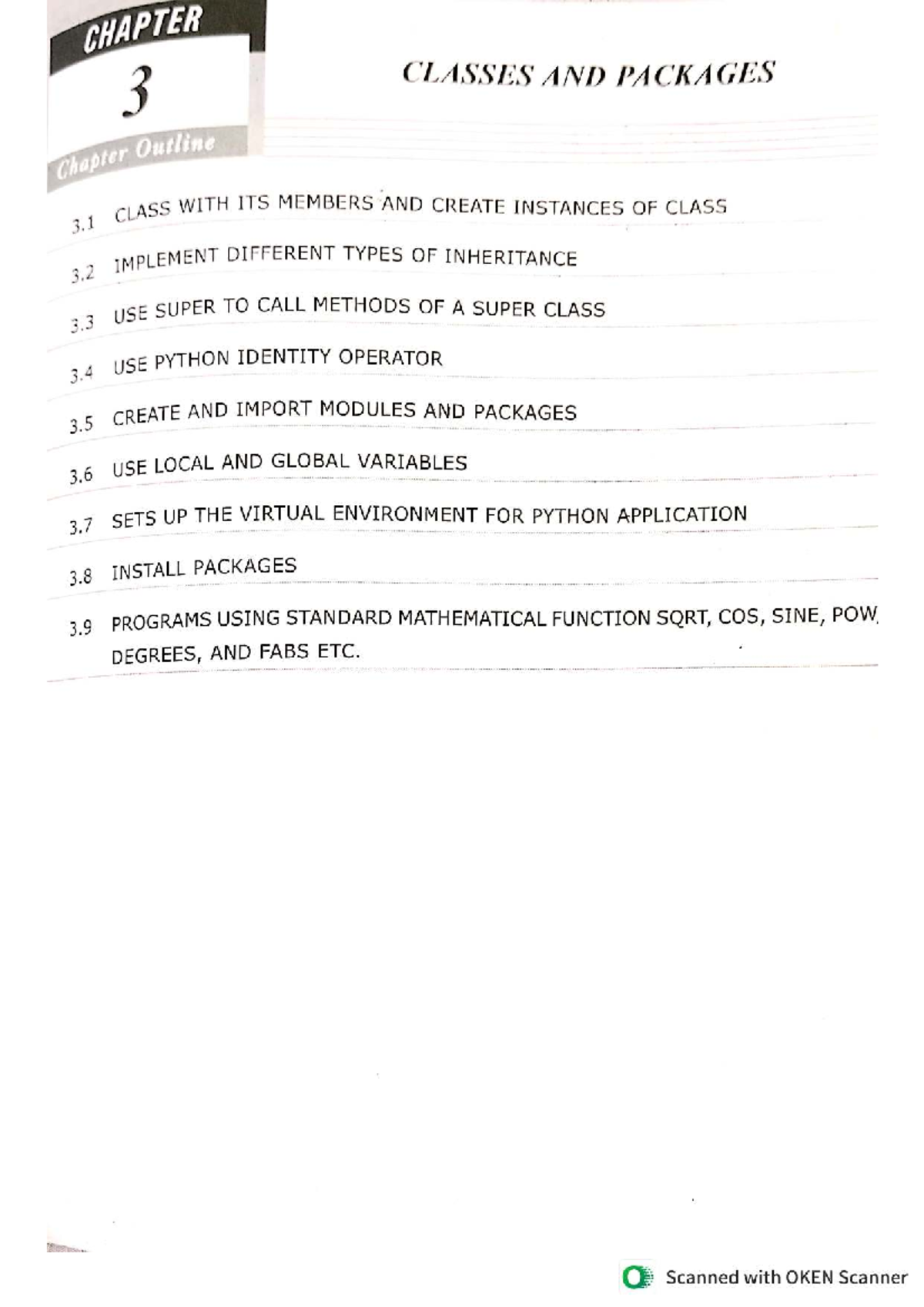 CHAPTER 3: CLASSES AND PACKAGES IN PYTHON PROGRAMMING (UNIT-3) - Studocu