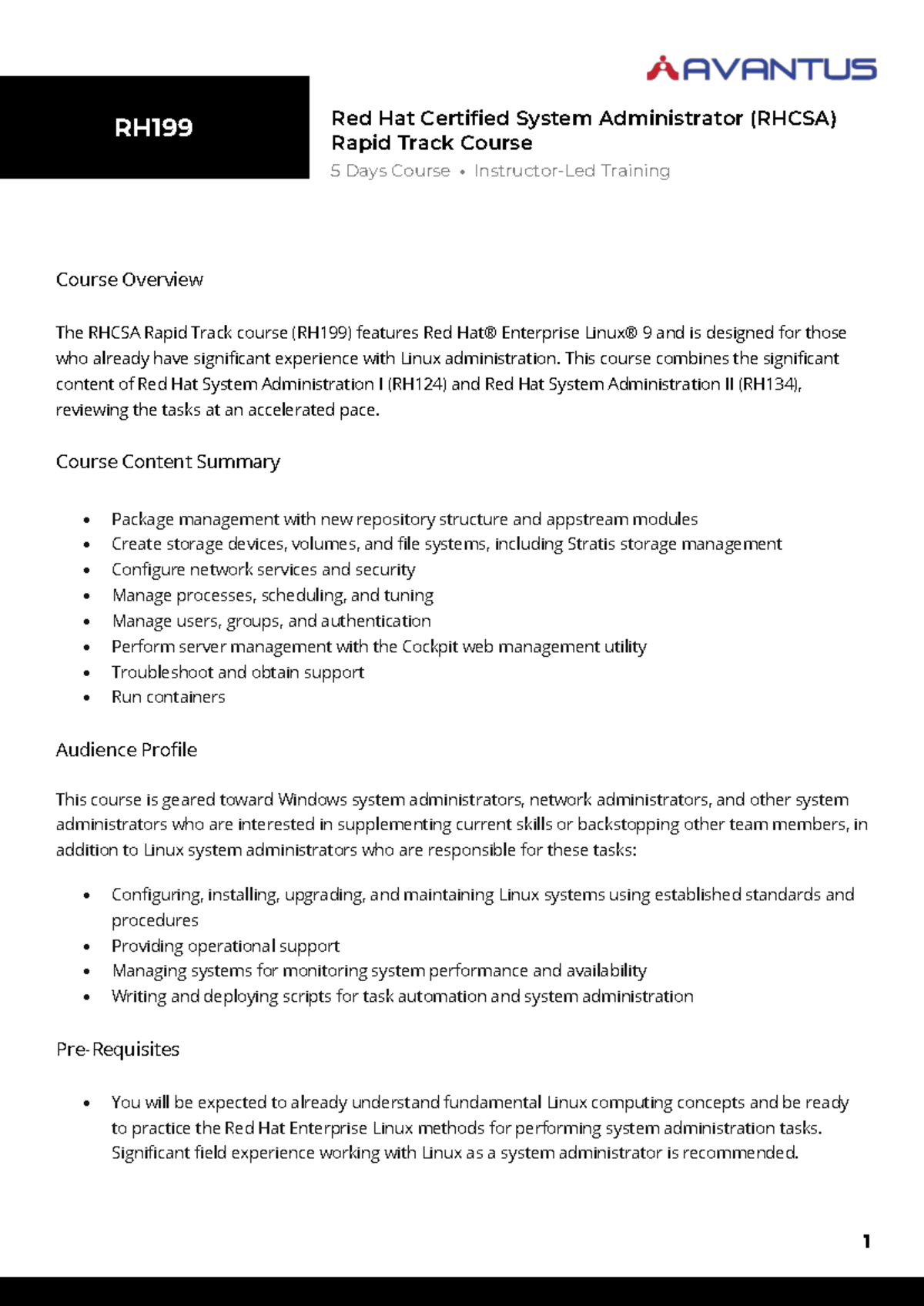 RH199 Red Hat Certified System Administrator (RHCSA) Rapid Track Course ...