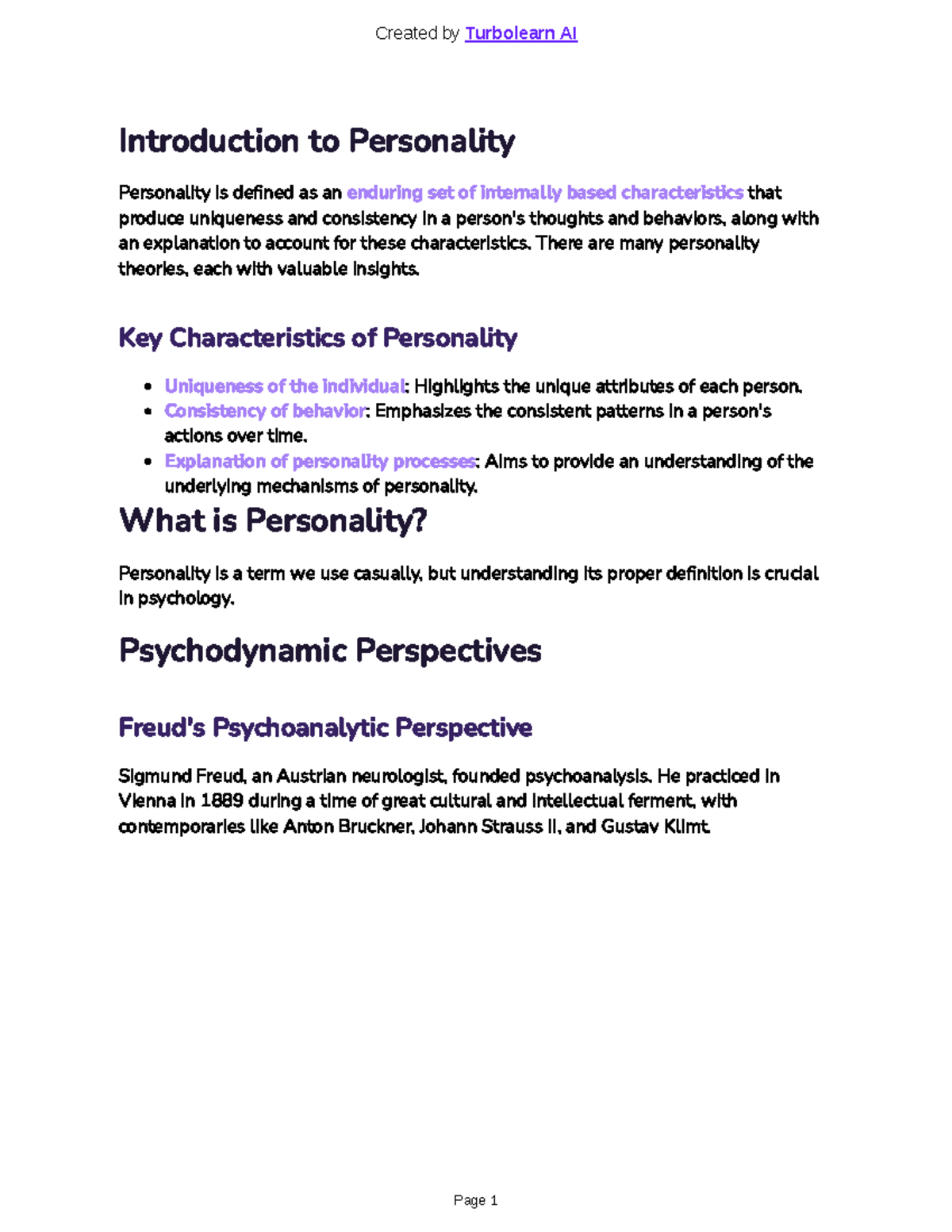 Theories of Personality: An In-Depth Exploration of Key Concepts - Studocu