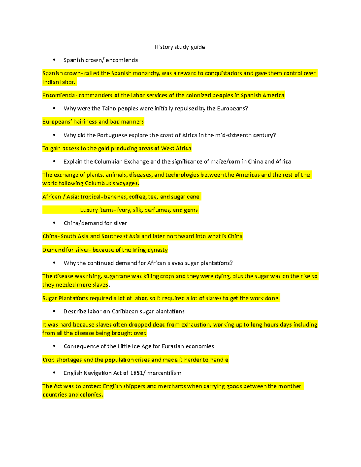 HIST 101 Final Exam Study Guide: Key Themes and Concepts in History ...