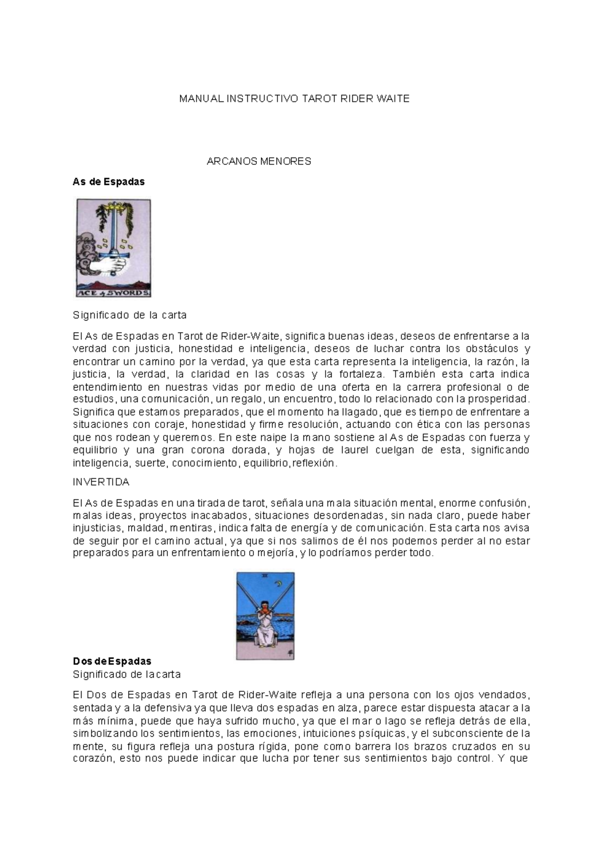 Manual Completo de Tarot Rider-Waite: Significado de las Cartas - Document Preview