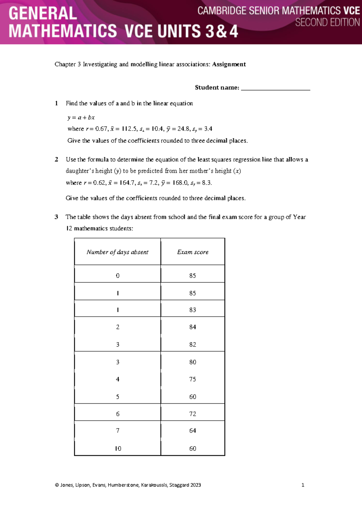 Chapter 3 Assignment Solutions for Linear Regression Analysis - Studocu