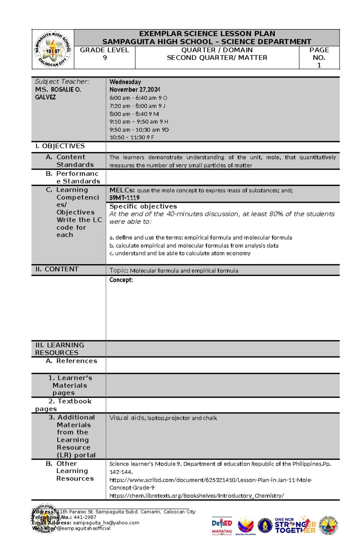 Grade 8 Science Lesson Plan: Understanding the Digestive System - Studocu