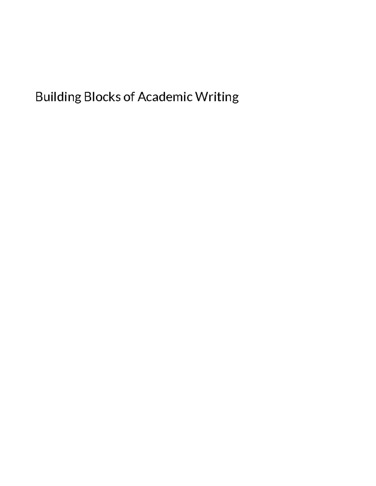 Building Blocks of Academic Writing 1660151365 - Building Blocks of ...