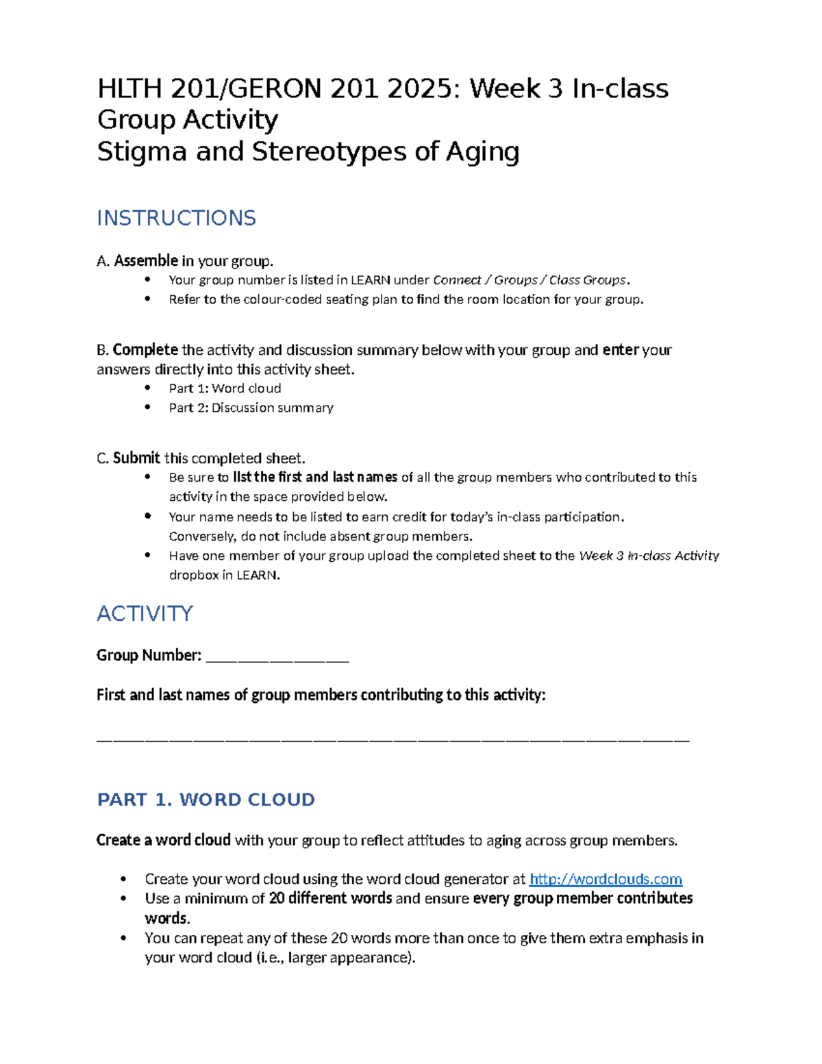 HLTH 201 2025: Week 3 Group Activity on Aging Stigma & Stereotypes ...