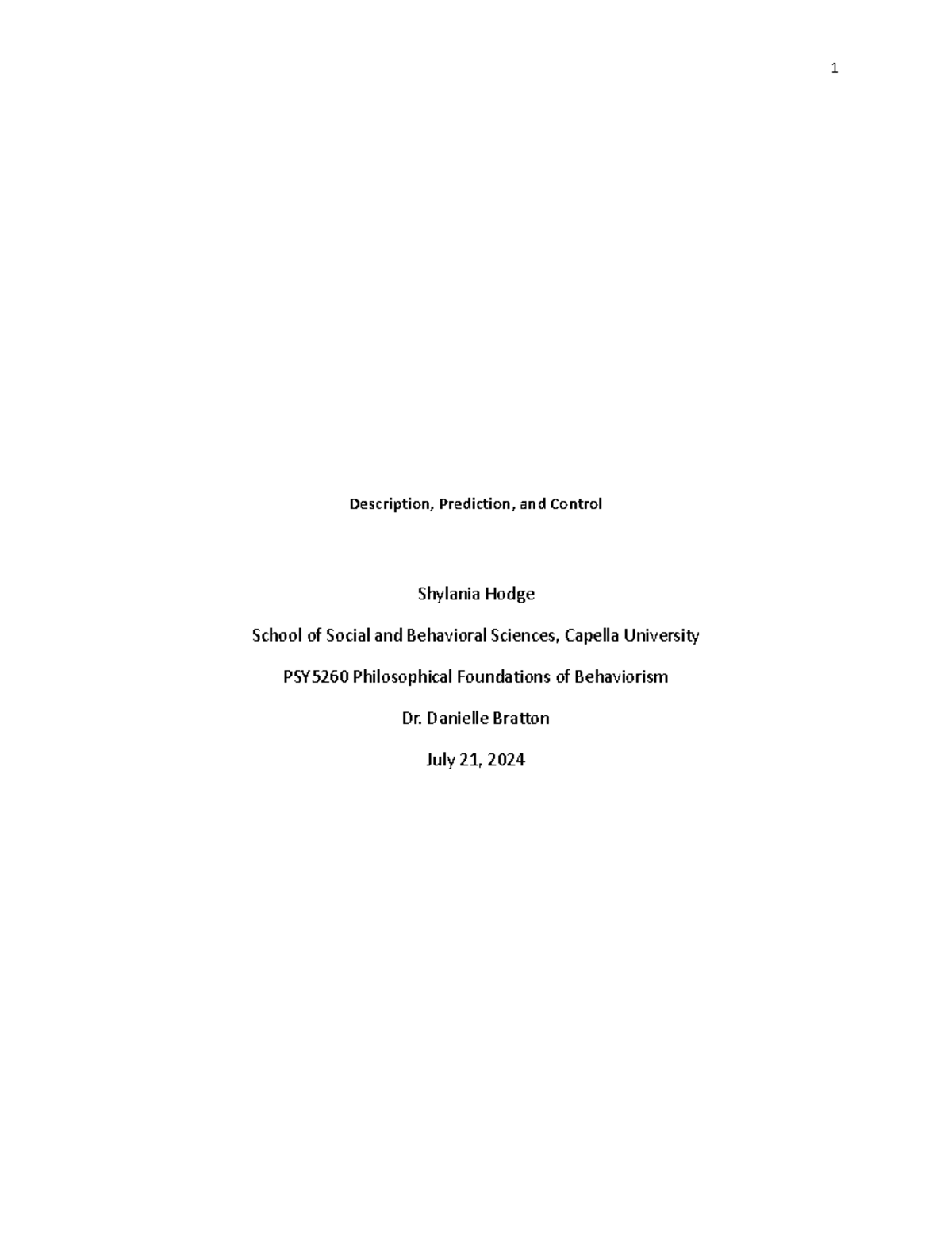 PSY5260 Final Exam: Description, Prediction, and Control in Behaviorism ...