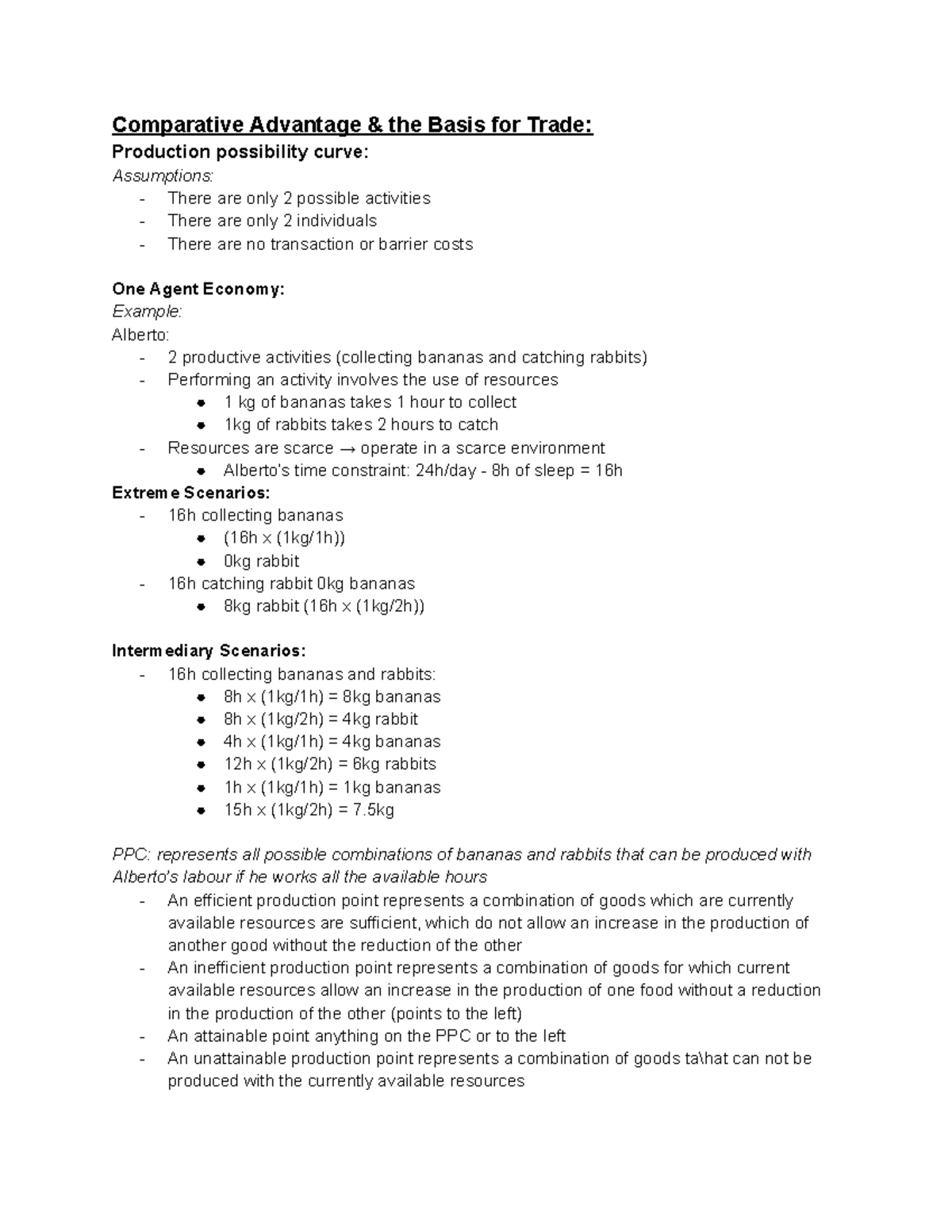 ECON1101 - Microeconomics: Comparative Advantage & Trade Analysis - Studocu