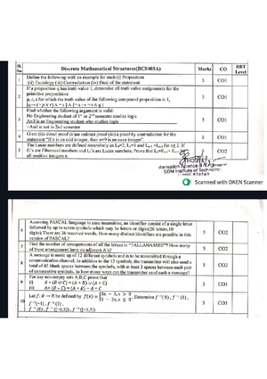 Discrete Mathematical Structures (BCS405A) Module 2: Mathematical ...