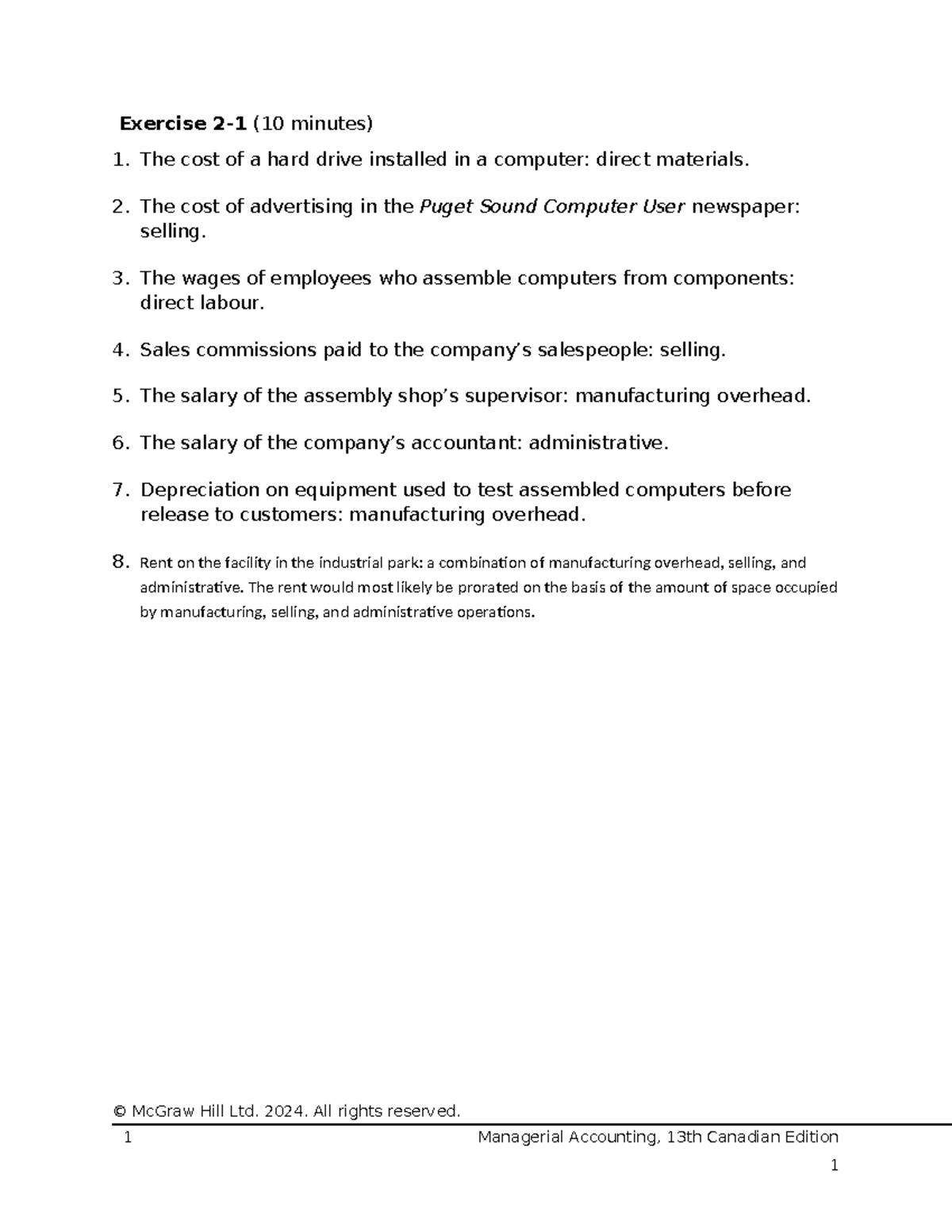 Managerial Accounting (ACCT 101) Chapter 2 Lab Solutions - Studocu