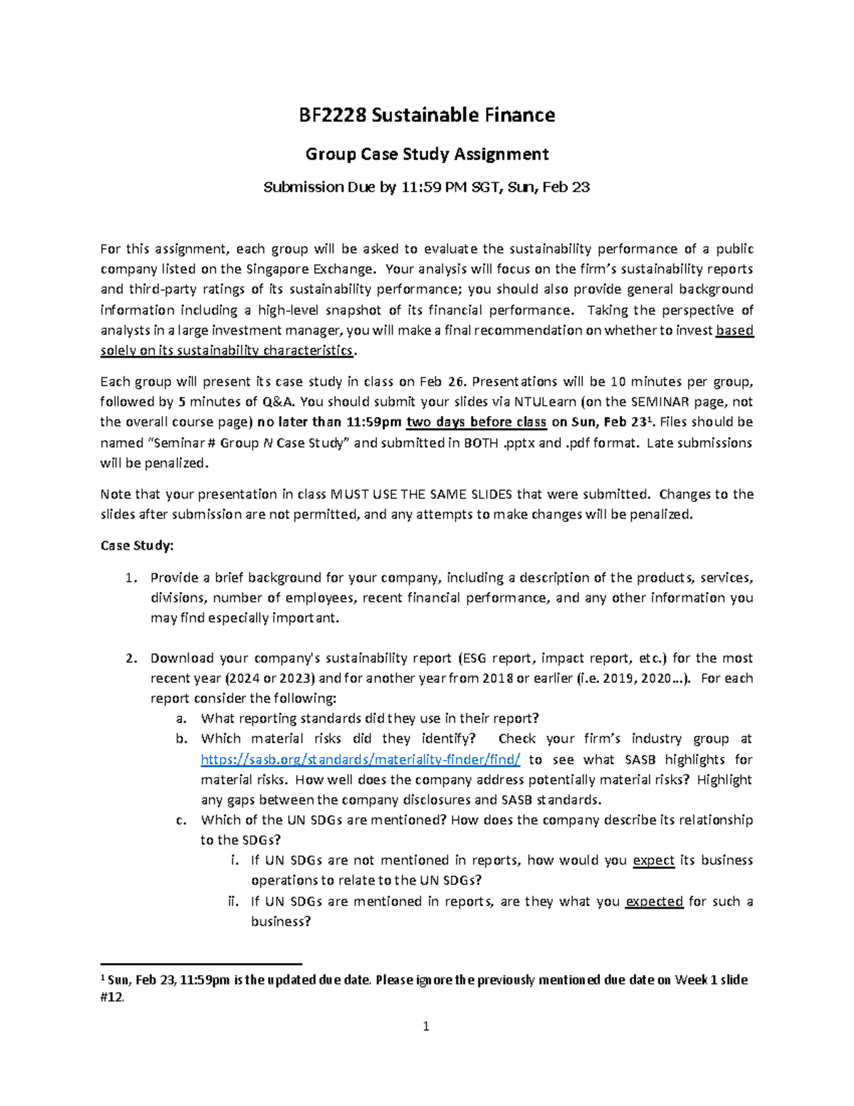 BF2228 AY2024 S2 Group Case Study - 1 BF2228 Sustainable Finance Group ...