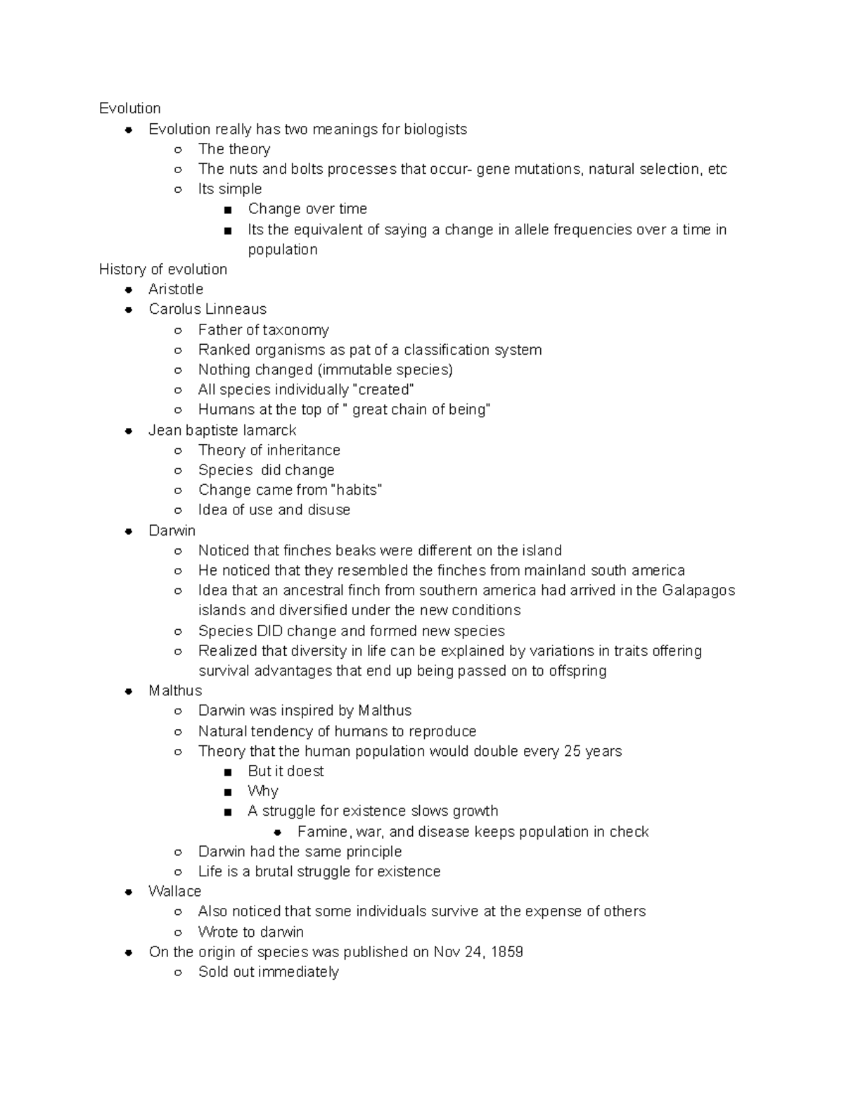 BIO 101: Module 10 - Evolution, Natural Selection, and Species ...