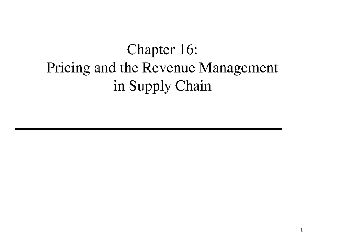 11. Ch. 16: Pricing Strategies and Revenue Management in Supply Chains ...