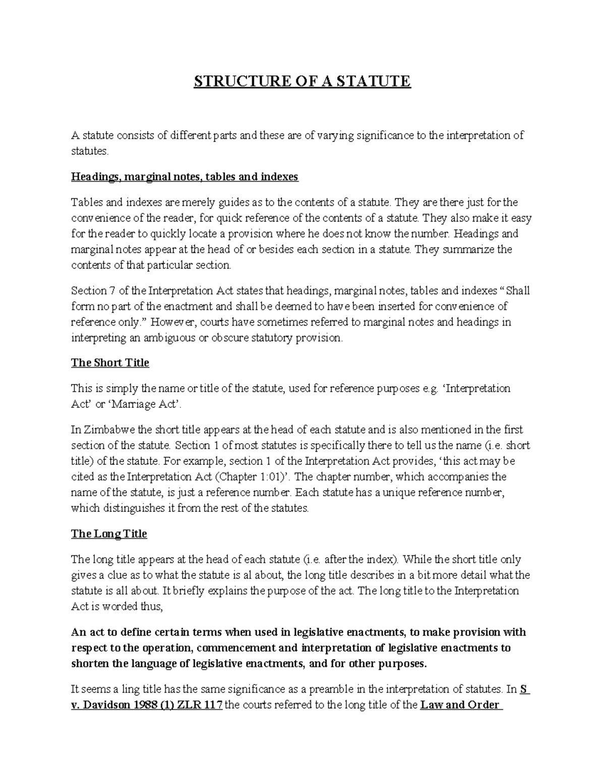 2 - For easier grasps on Statutory Interpretation - STRUCTURE OF A ...