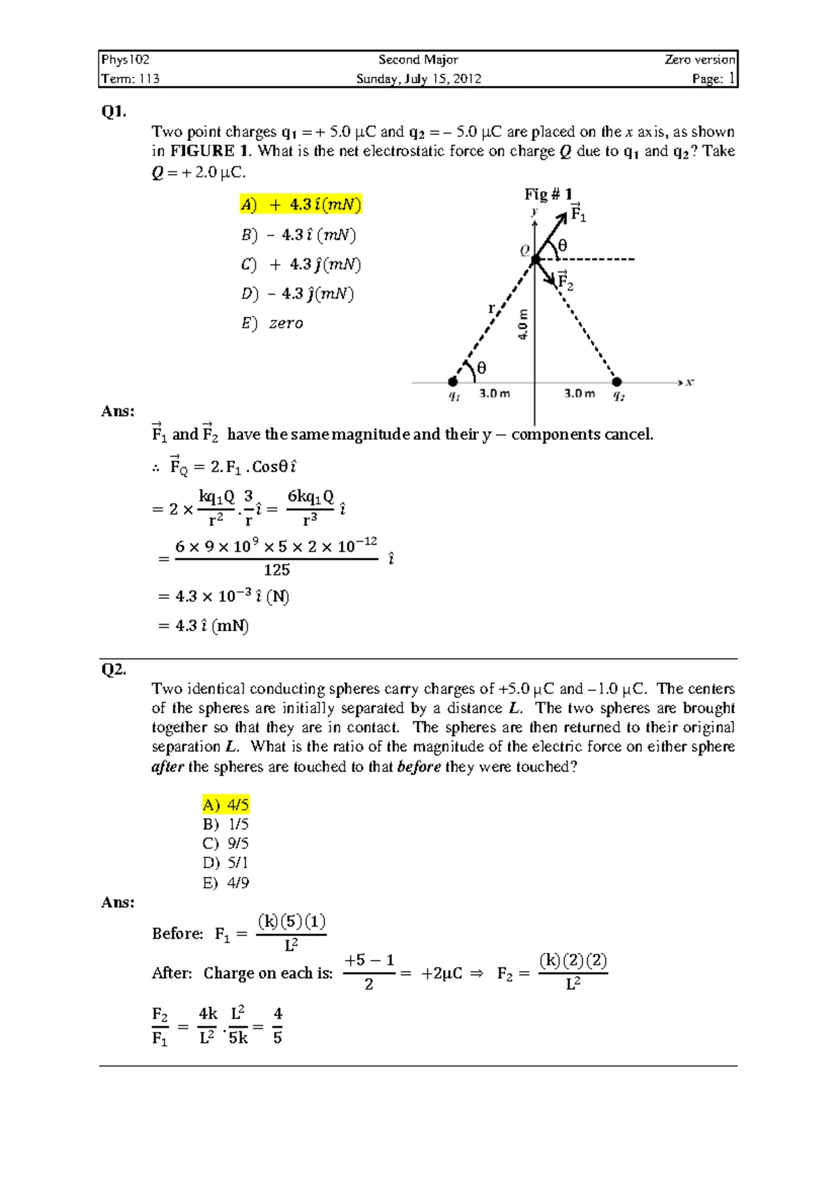 PHYS101 Final Exam Formula Sheet - Introductory Physics Summary - Studocu