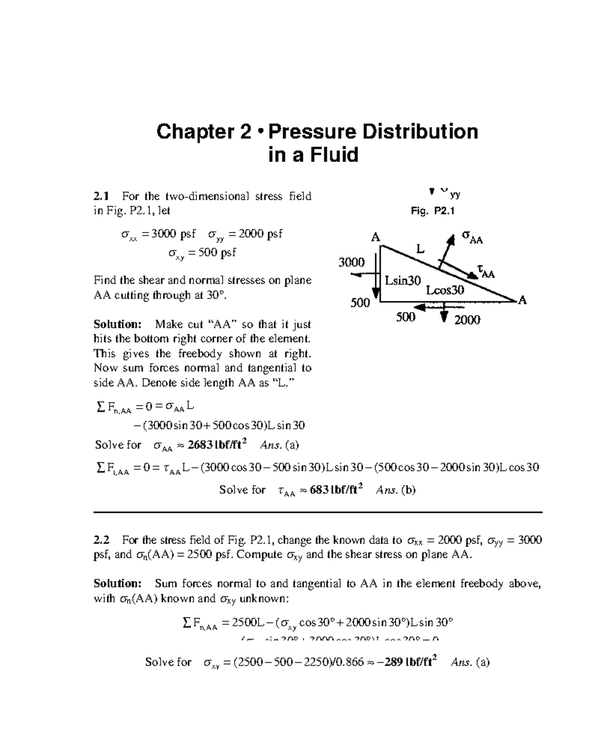 Fluid Mechanics Chapter 2 Notes (P2) - Pressure Distribution Analysis ...
