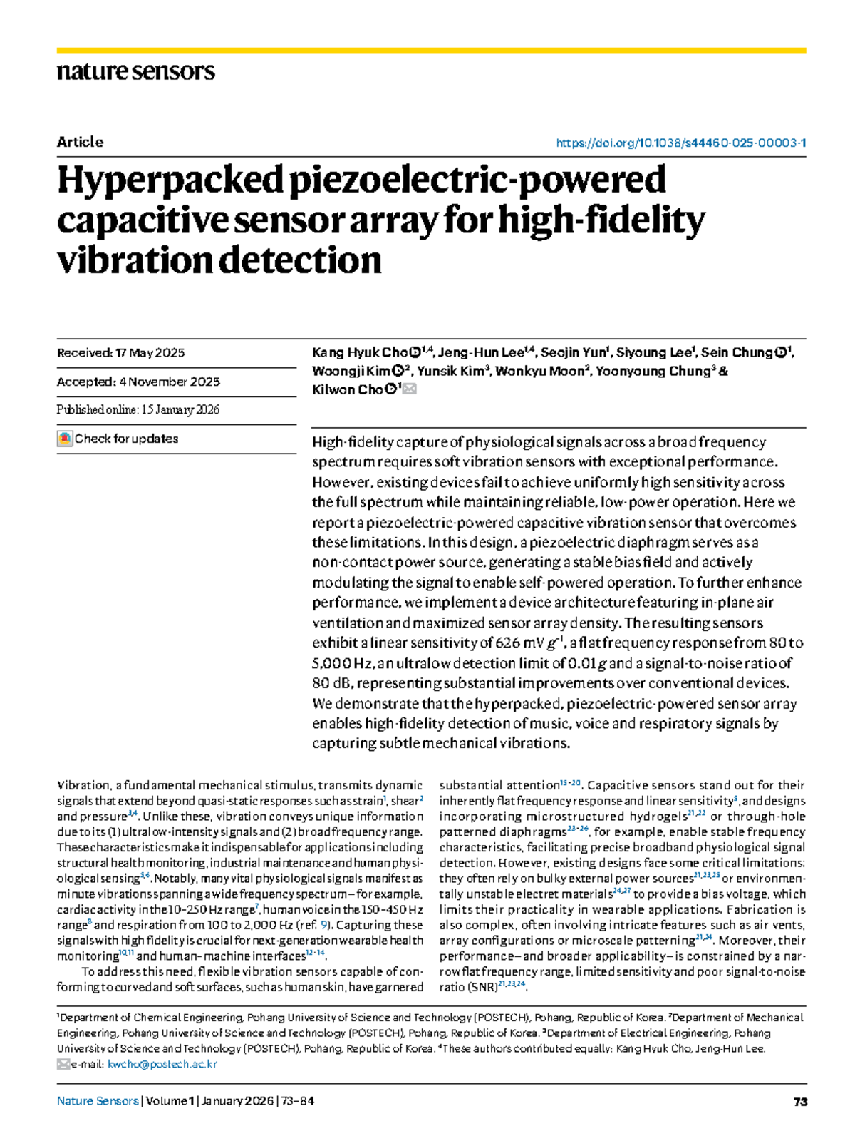 Hyperpacked Capacitive Vibration Sensor Array for Wearable Applications ...