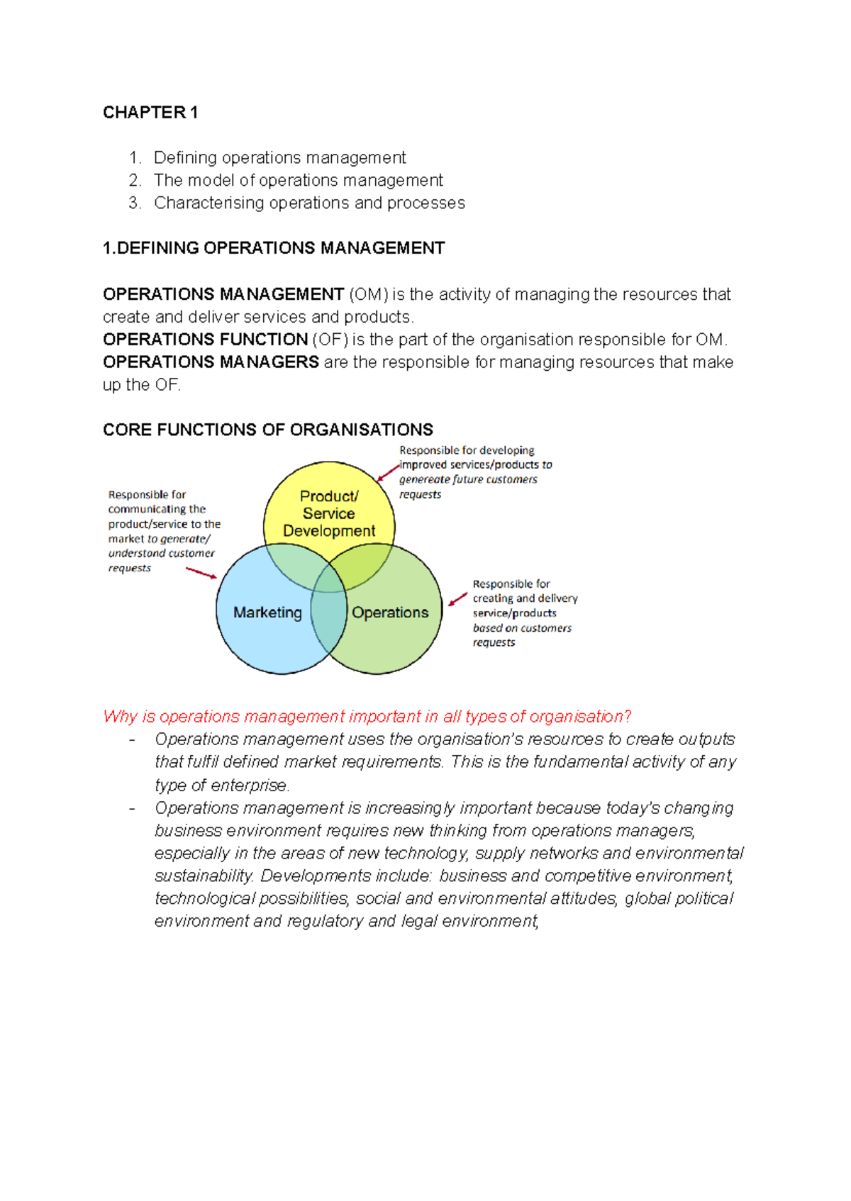 Operations Management AND Digital Technologies - CHAPTER 1 Defining ...