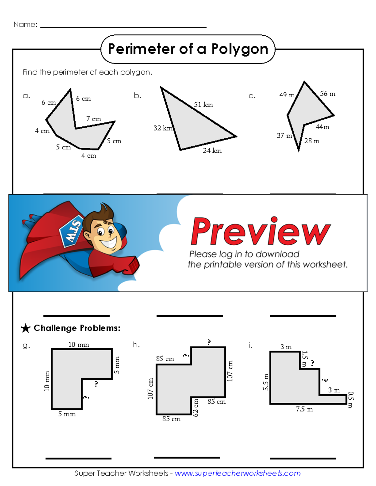 Perimeter Practice: Regular Shapes - Perimeter-5 Exercise - Studocu