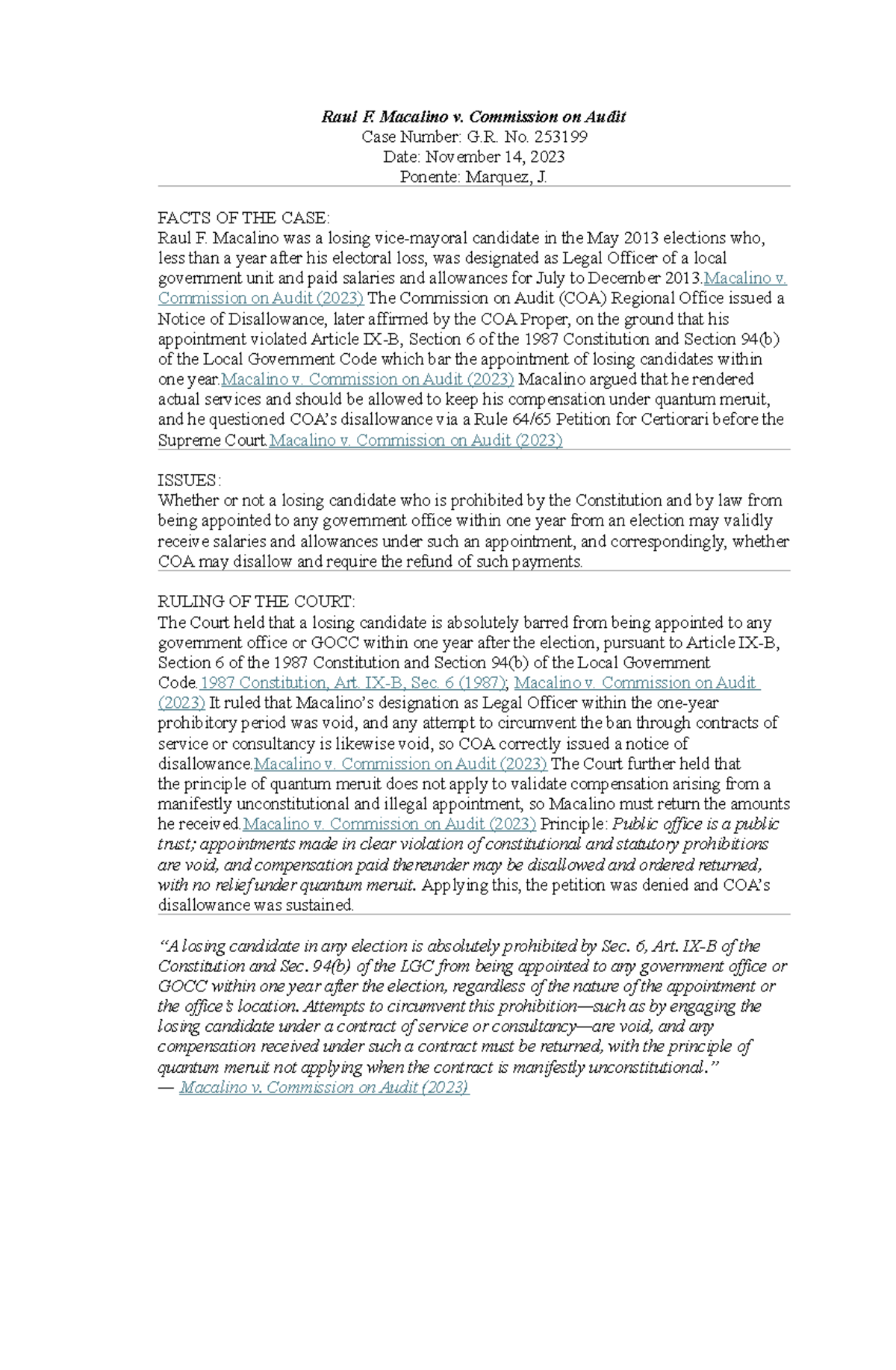 Admin Case Digests: Key Rulings and Principles in Public Officer ...