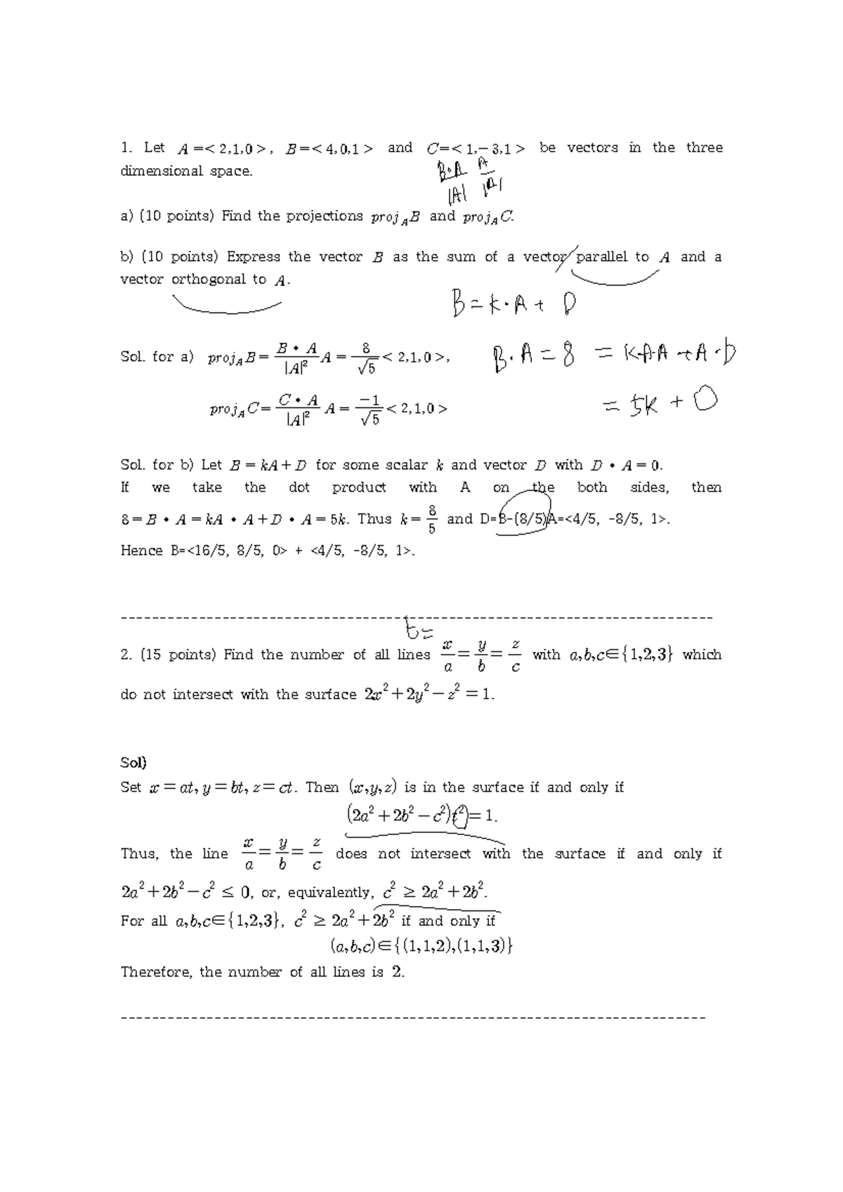Midterm 2017 Solutions: Vector Projections and Curvature Analysis - Studocu