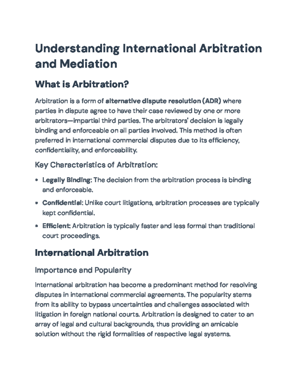 Understanding International Arbitration and Mediation: Key Insights ...