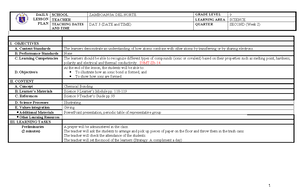 Sci9Q2W2D5 - Daily Lesson Plan on Ionic and Covalent Compounds - Studocu