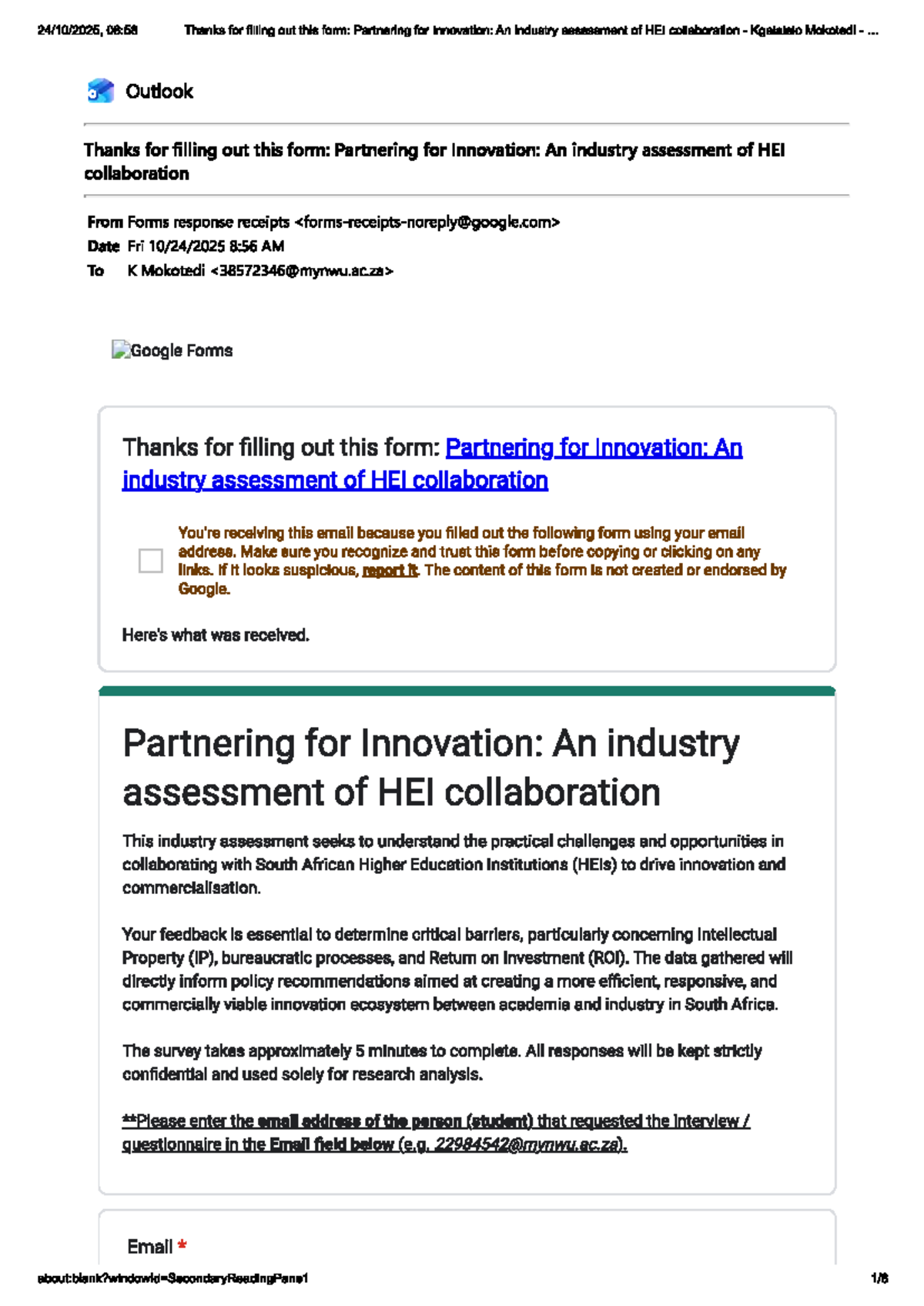 Survey - Assignment: Partnering for Innovation in HEI Collaboration ...