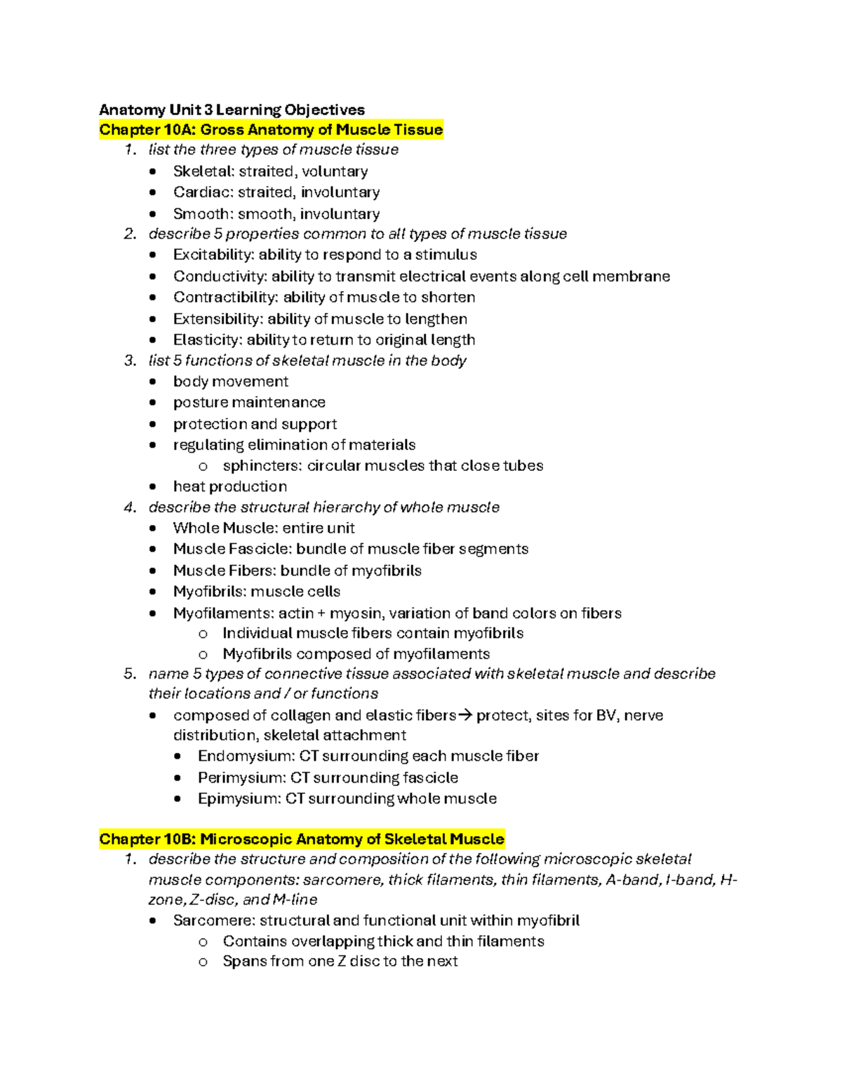 Anatomy 3 Exam study guide: muscle tissue, neuromuscular junction, and ...