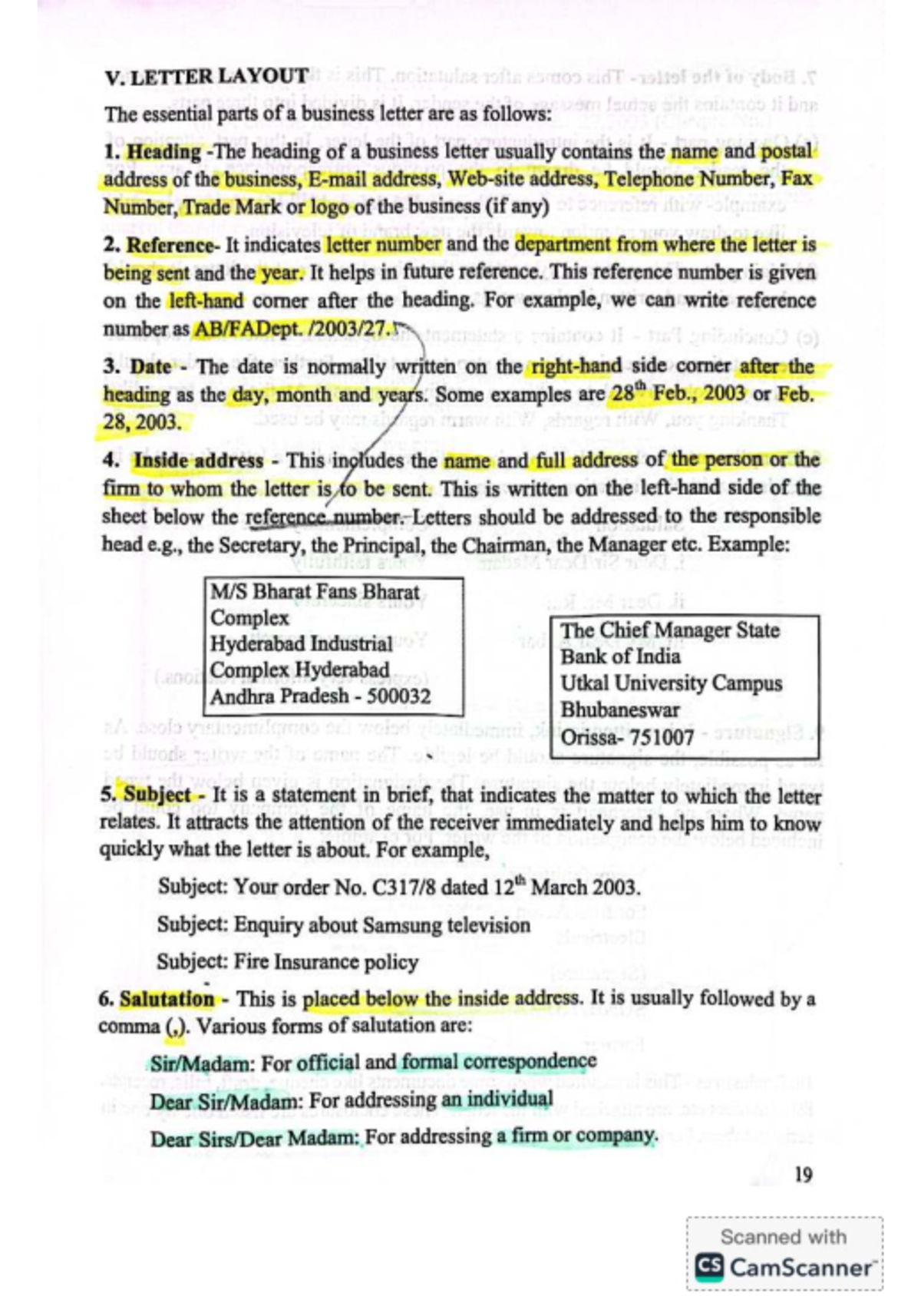Attention Line Example
