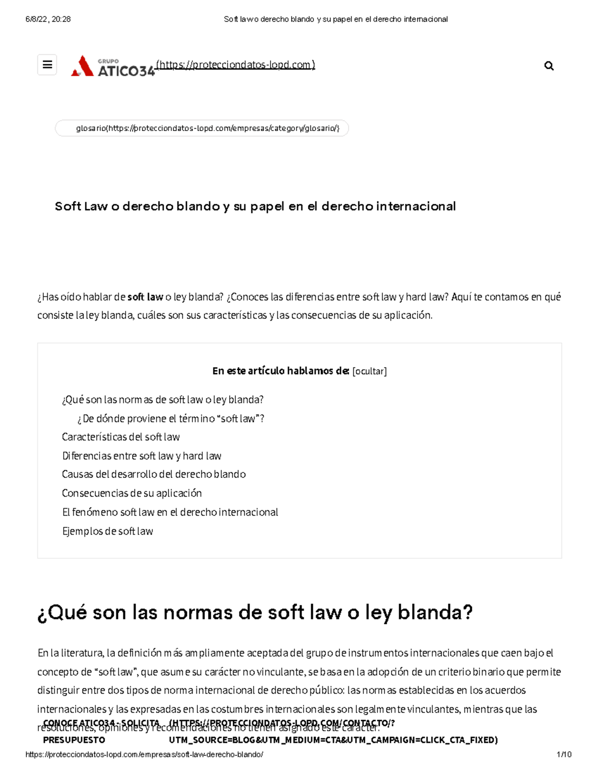 Soft Law y su Relevancia en el Derecho Internacional: Un Análisis - Studocu