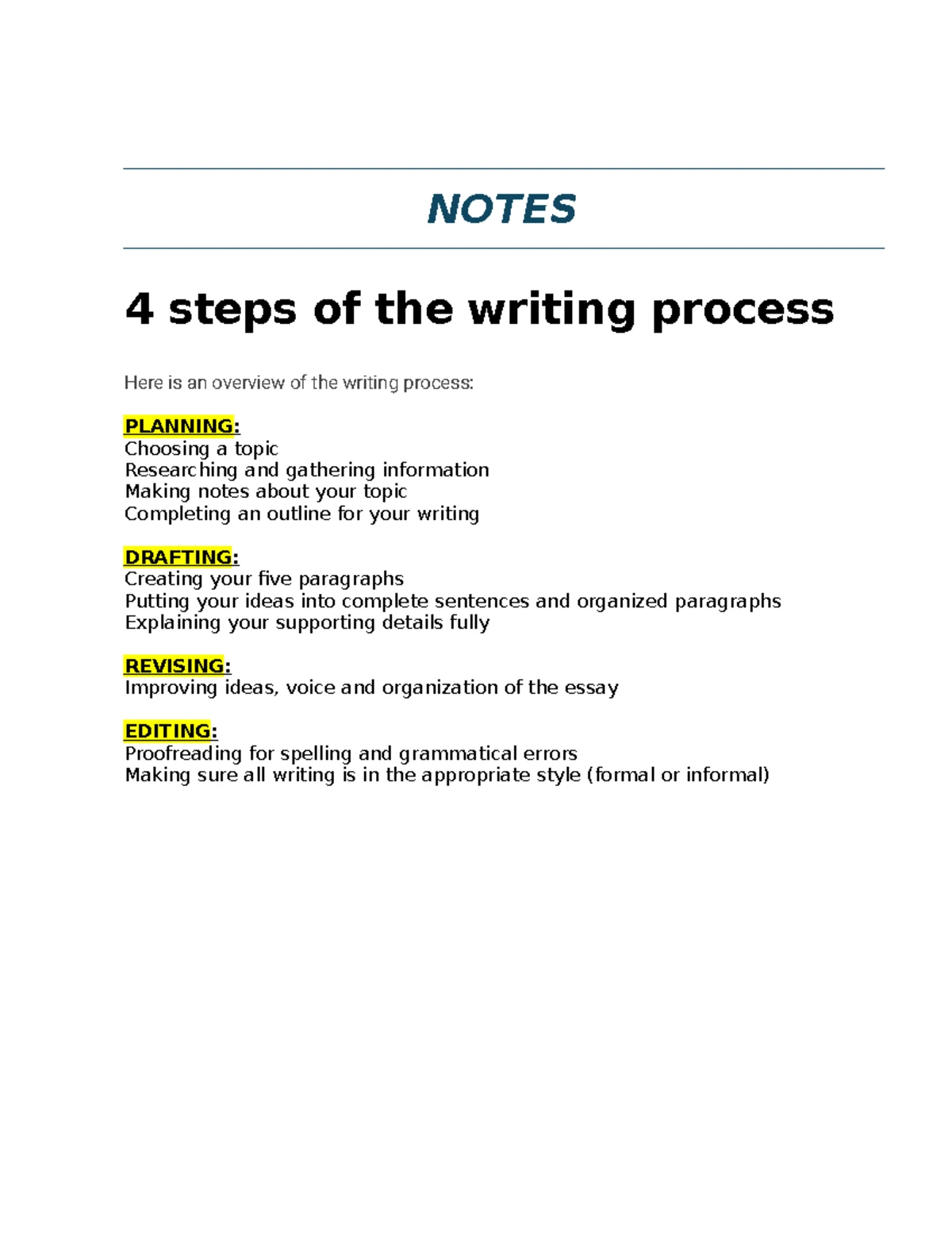 ENG101 - Week 1 Lesson 2 Notes on Basic Mechanics and Grammar - Studocu