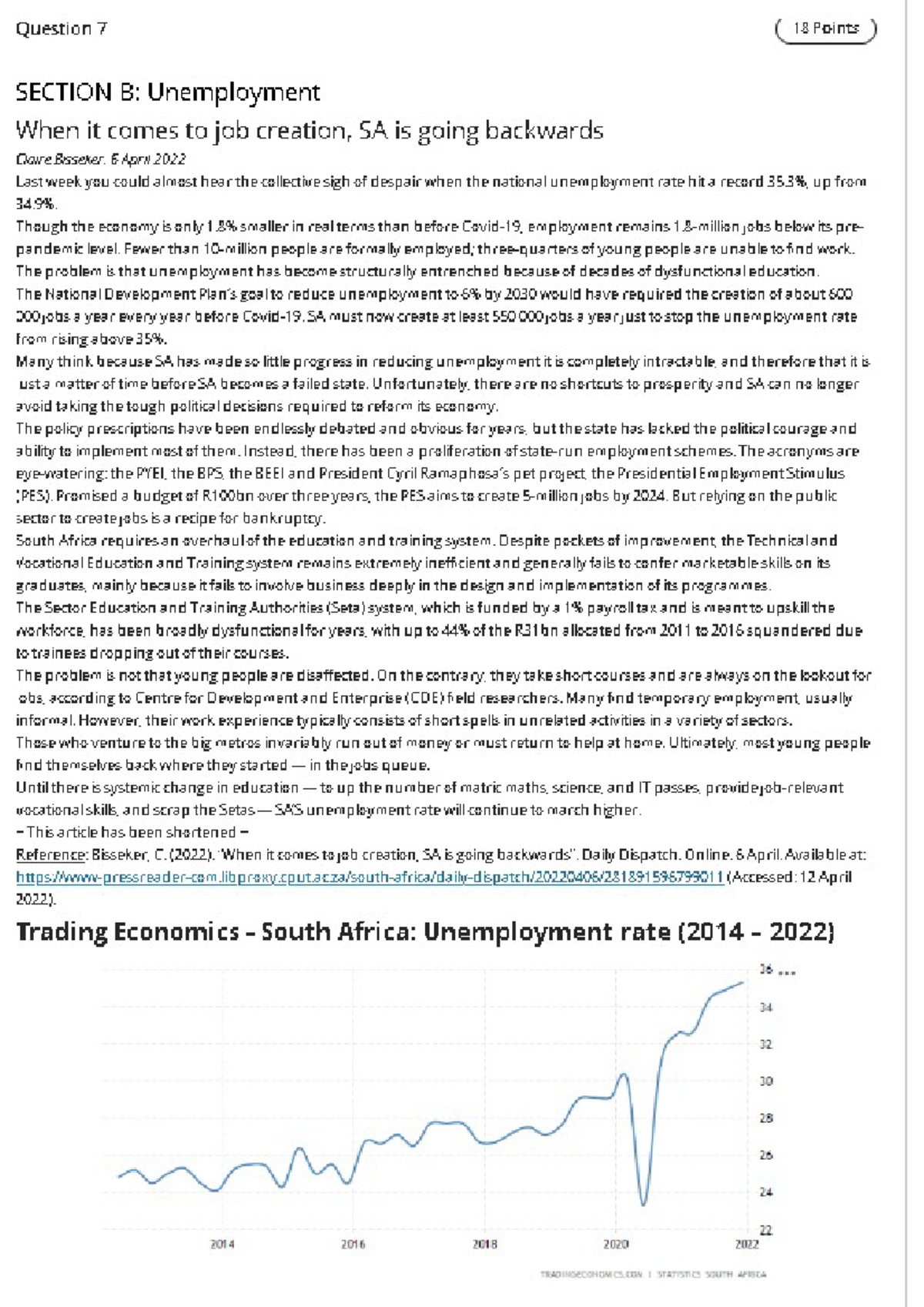 Macroeconomics Questions on Unemployment and Inflation Analysis - Studocu