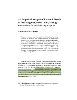 Sikolohiyang Pilipino: Legacy of Virgilio G. Enriquez in Psychology ...