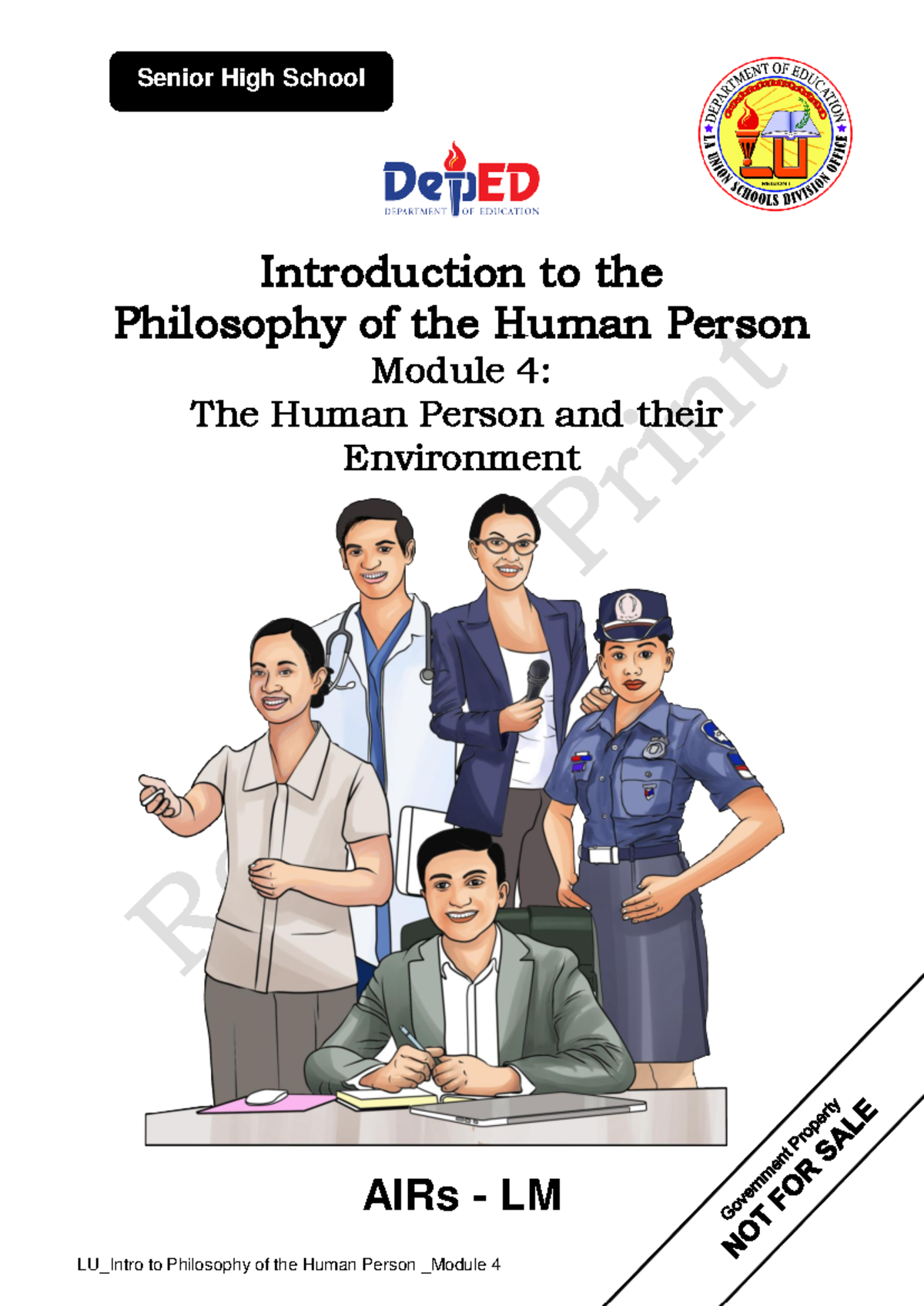 Philosophy of the Human Person: Module 4 - Environment Insights - Studocu