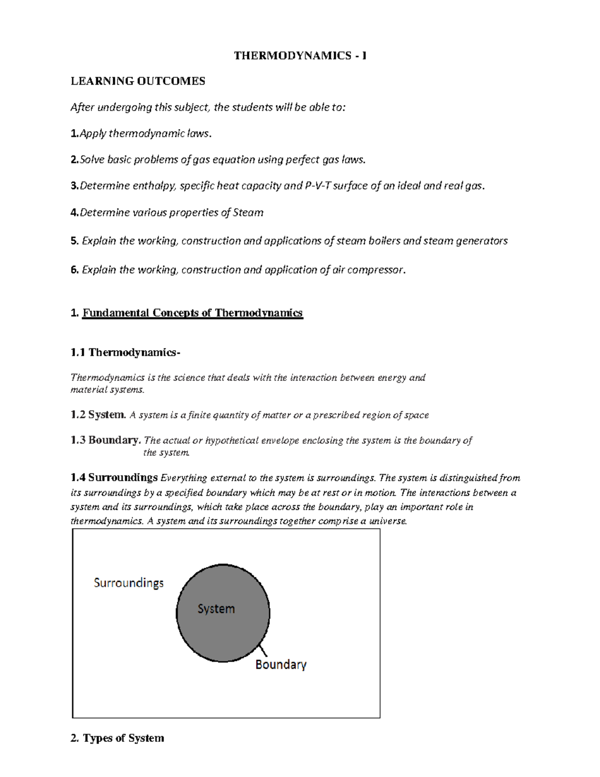 Thermodynamics Study Notes - Mechanical Eng. 3rd Sem - Studocu
