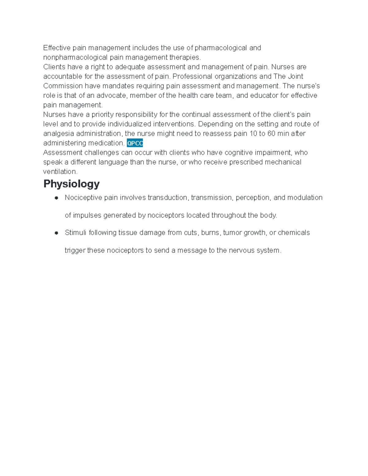 Pain Management Techniques and Assessment Strategies in Nursing (NUR ...