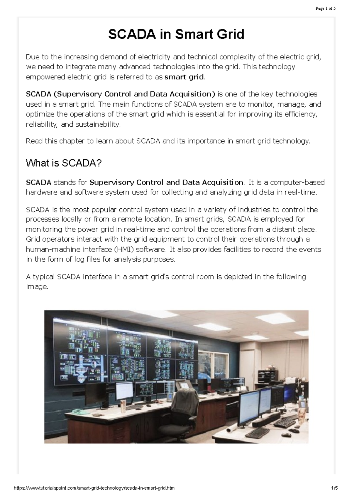 SCADA in Smart Grid: Functions, Benefits, and Challenges (ENGR 101 ...