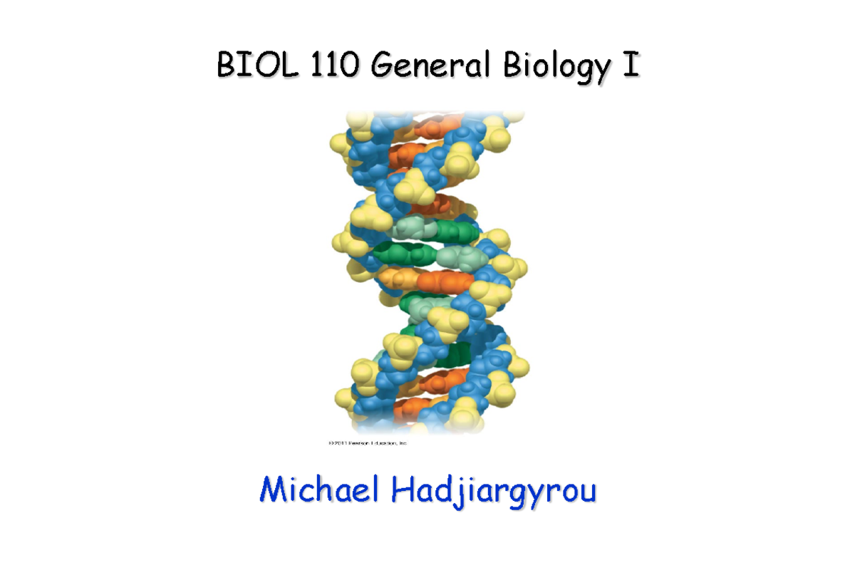 BIOL 110 General Biology I - Lecture Notes on Life and Evolution - Studocu