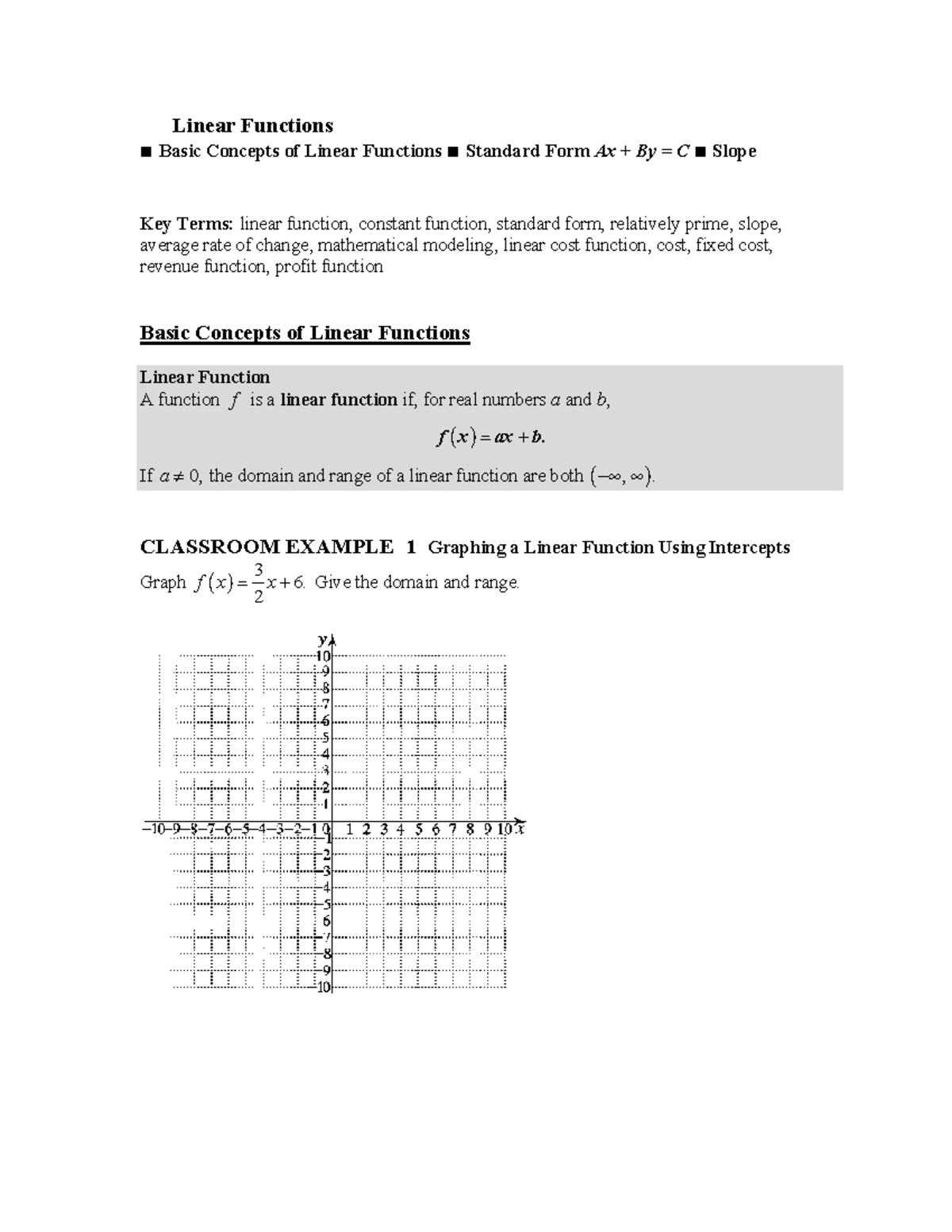 3.2 Linear Functions: Key Concepts and Examples - Q - Studocu