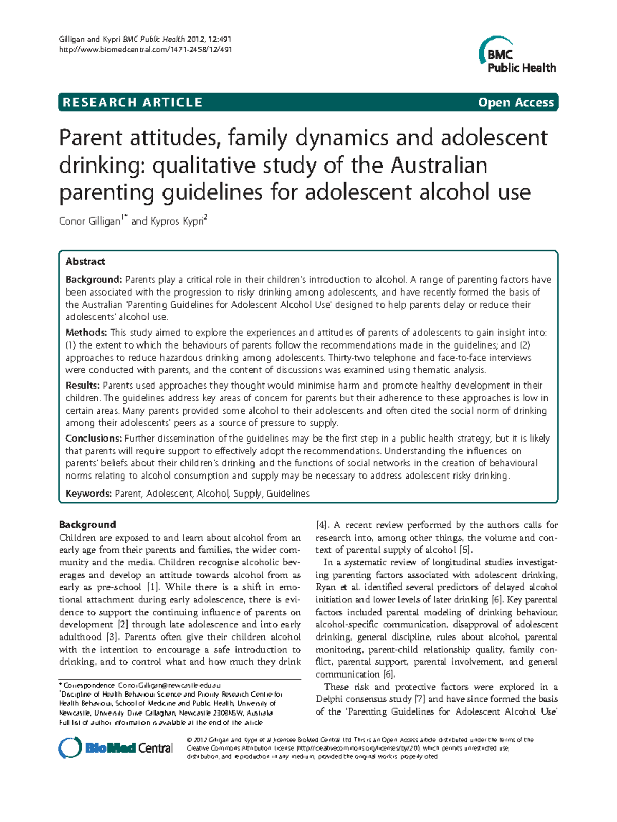 Parenting Guidelines for Adolescent Alcohol Use: Insights from a ...
