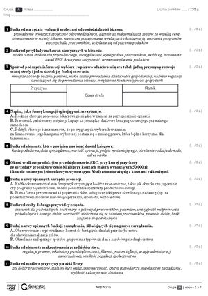 Test sprawdzający z rozdziału 1. Człowiek przedsiębiorczy Test (z