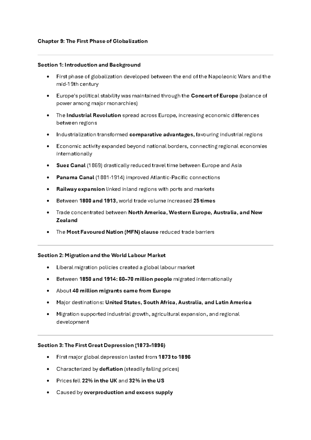 Chapter 9: The First Phase of Globalization - Key Insights and Impacts ...